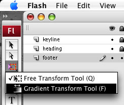 Loation of the Gradient Tool